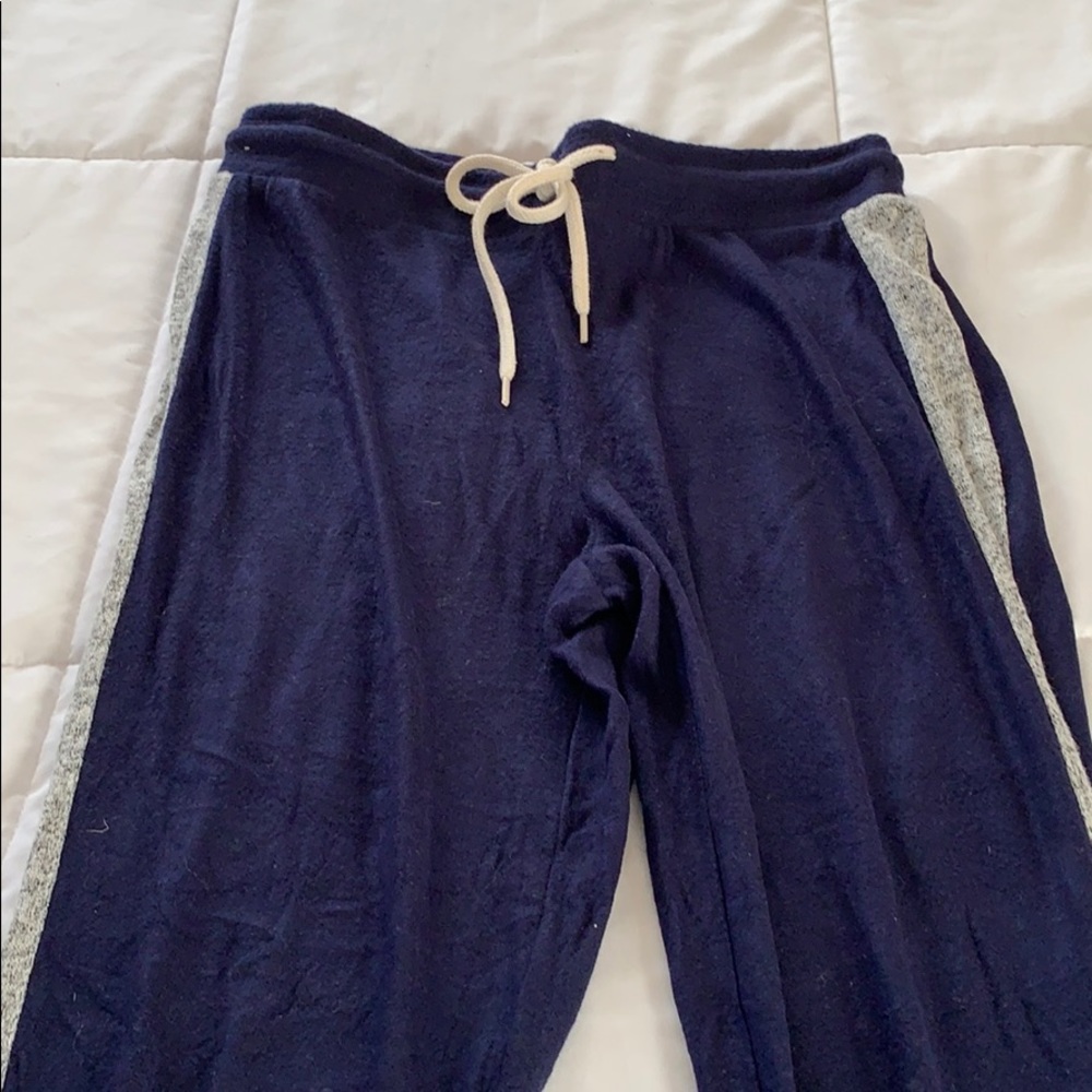Navy Blue joggers with gray stripe
